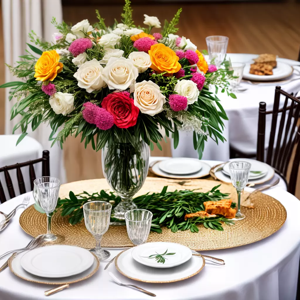 Fotos mesa elegante flores buffet colorido