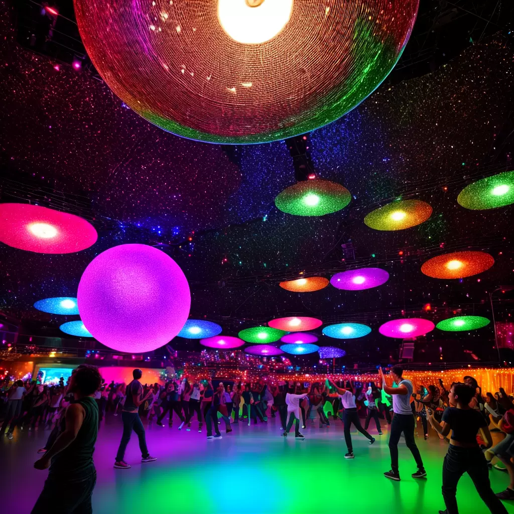 Fotos festa disco luzes danca multidao