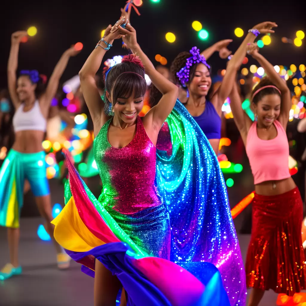 Fotos festa danca luzes coloridas bokeh