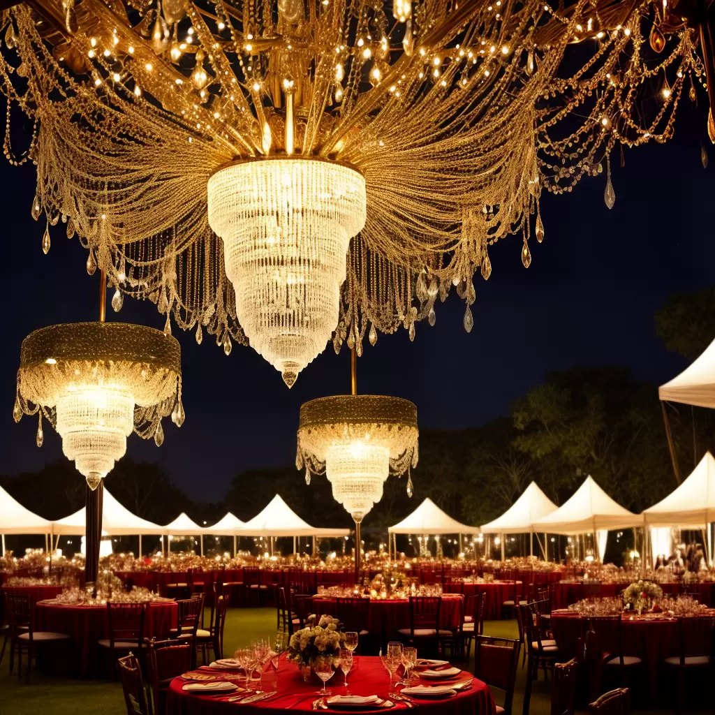 Fotos lustre cristal tenda festa elegante
