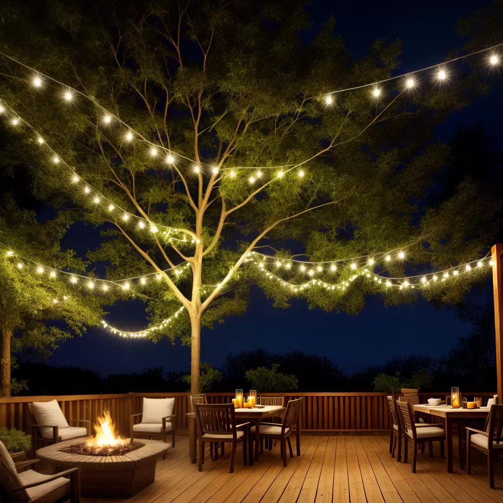 Fotos luzes led arvore patio energia