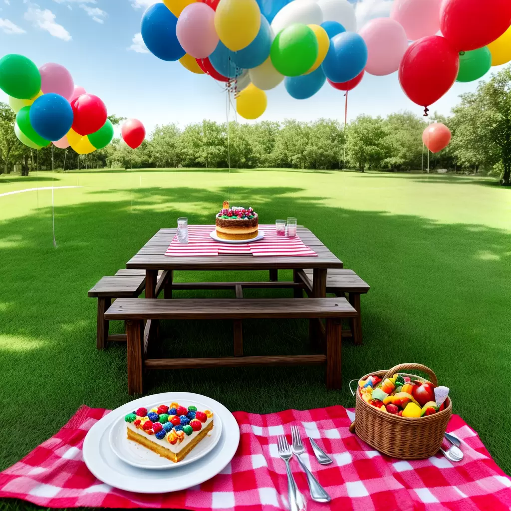 Fotos mesa de picnic decorada aniversario