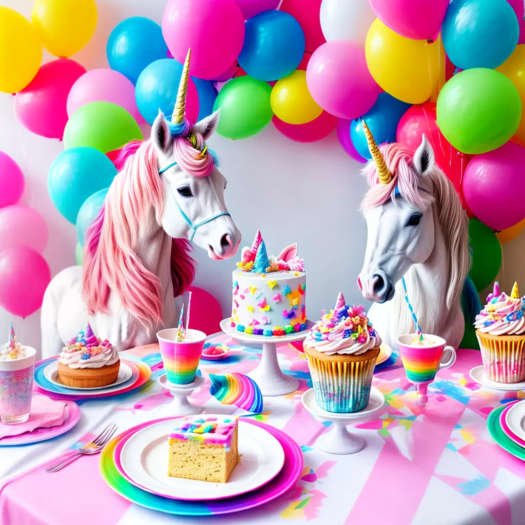 Fotos festa unicornio baloes bolo cores criancas