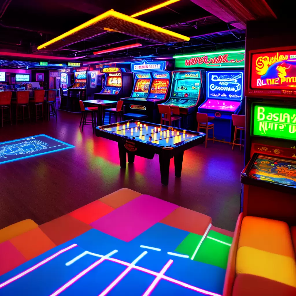 Fotos pista danca neon 80s arcade jogos