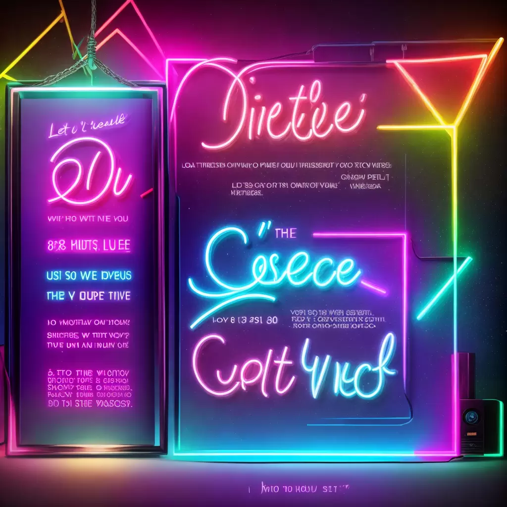Fotos convite 80s luzes neon geometrico