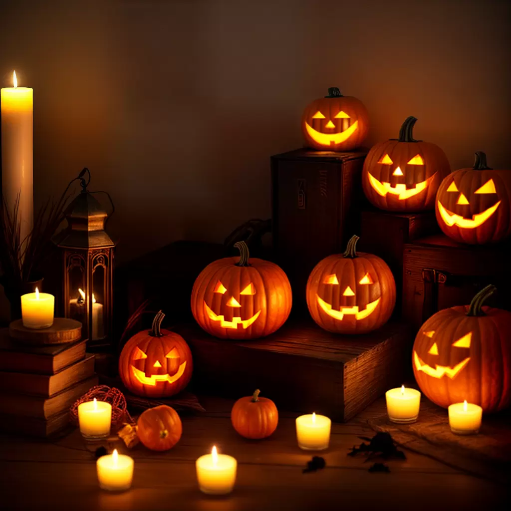 Fotos festa halloween iluminacao creepy jack o lanterns