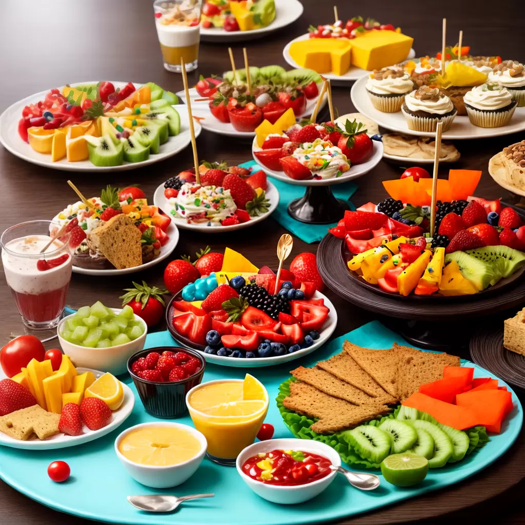 Fotos mesa finger foods chabar colorida
