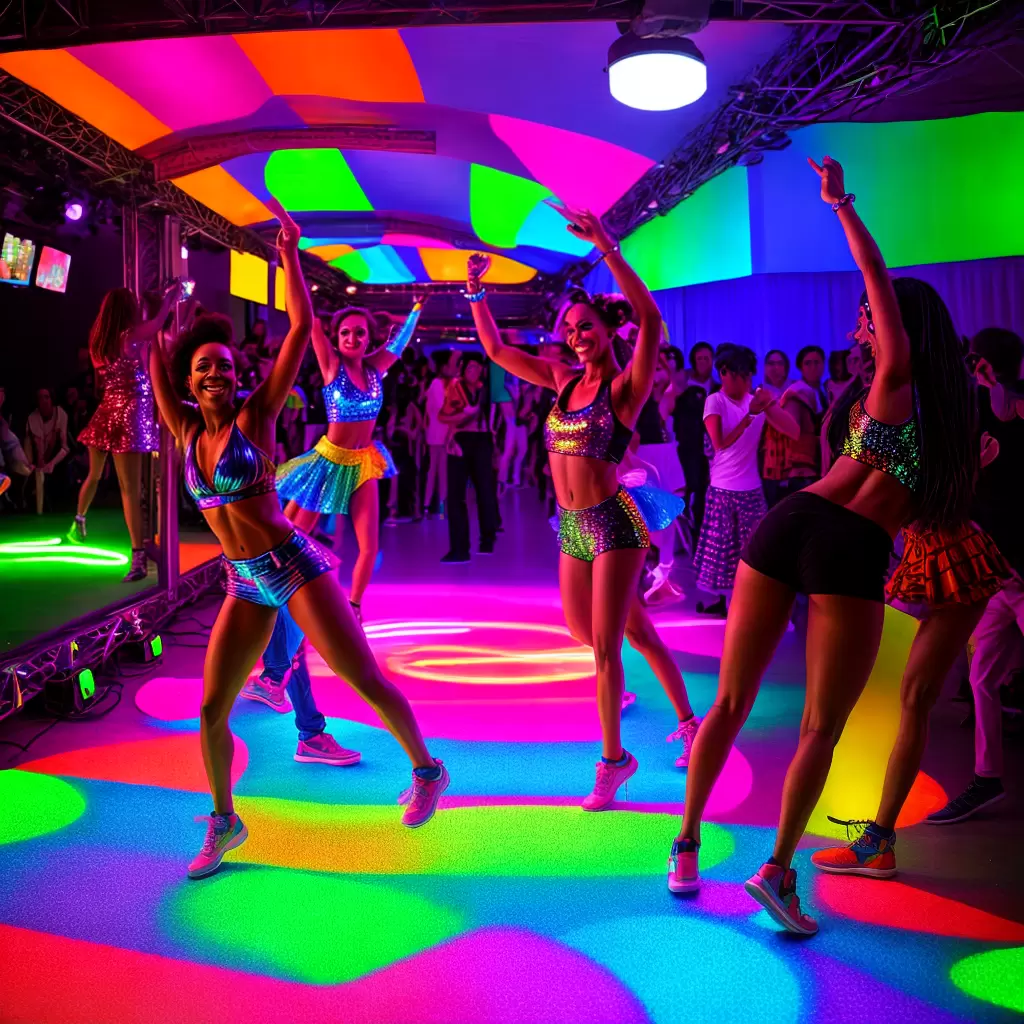 Fotos pista danca neon retro disco