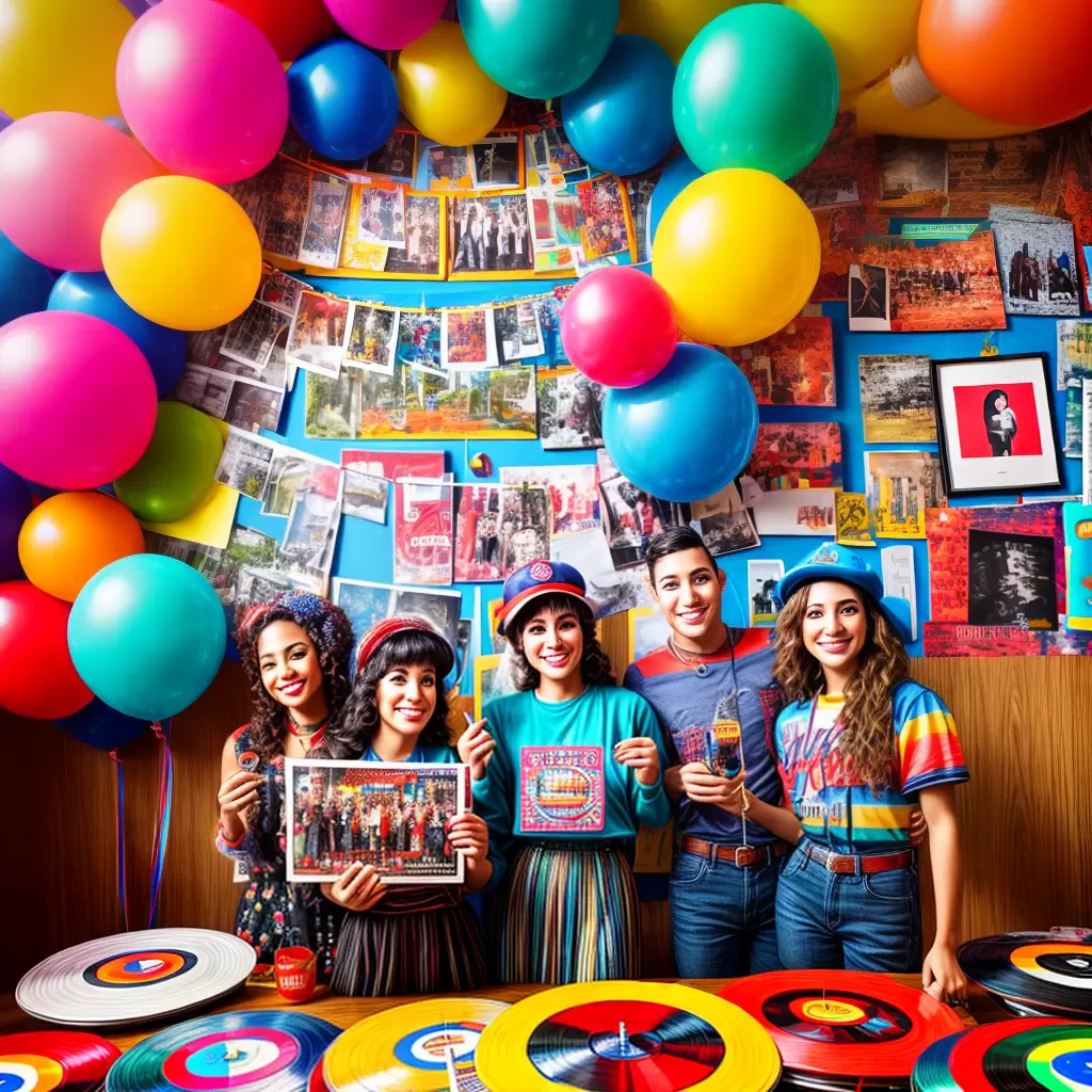 Fotos formatura retro bolas baloes mesa