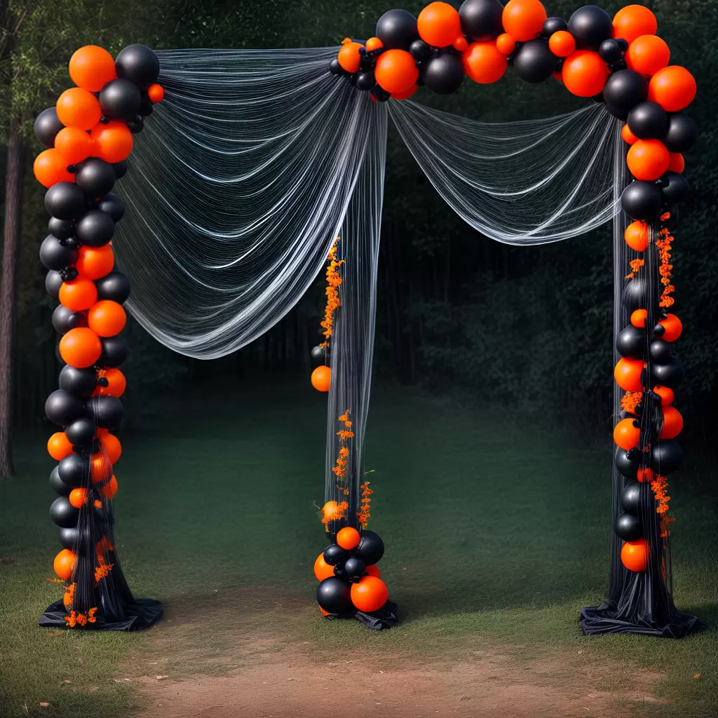 Fotos arco baloes aranhas halloween Fotos arco baloes aranhas halloween