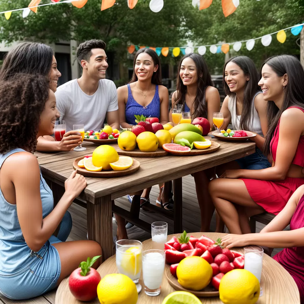 Fotos amigos mocktails frutas limao