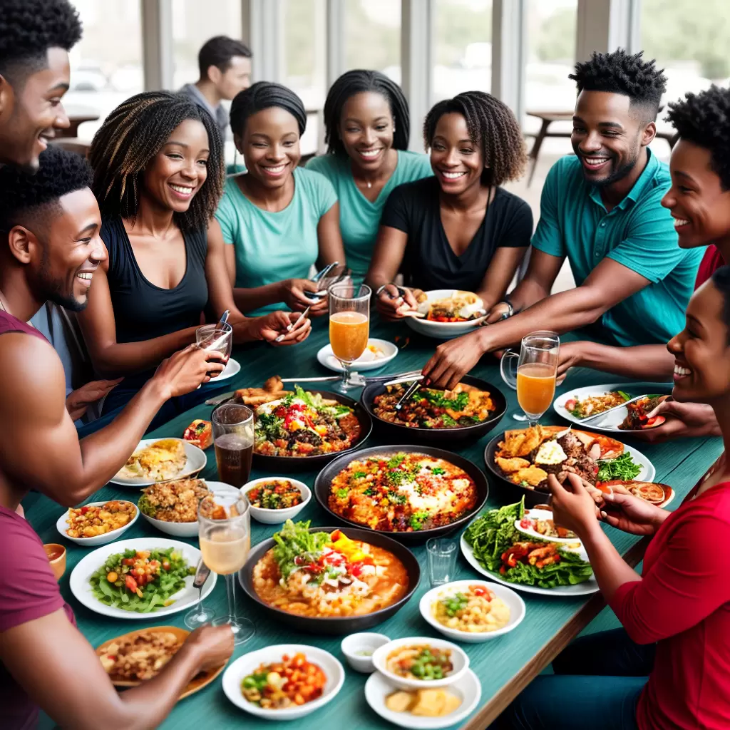 Fotos encontro diversidade amigos comida bebida