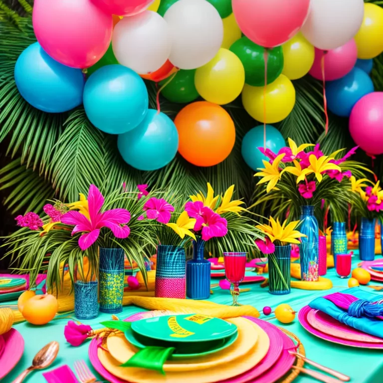 Ideias de decoração de festa tropical para espaços pequenos