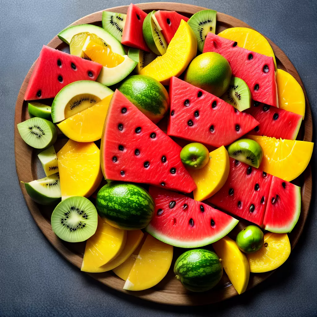 Fotos bandeja frutas tropicais coloridas Fotos bandeja frutas tropicais coloridas