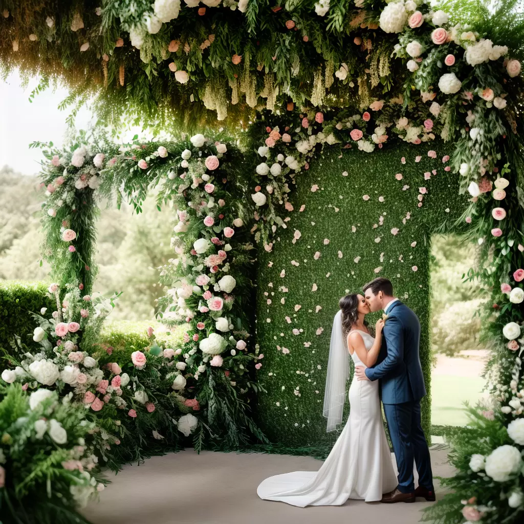 Fotos fundo floral casamento verde pastel