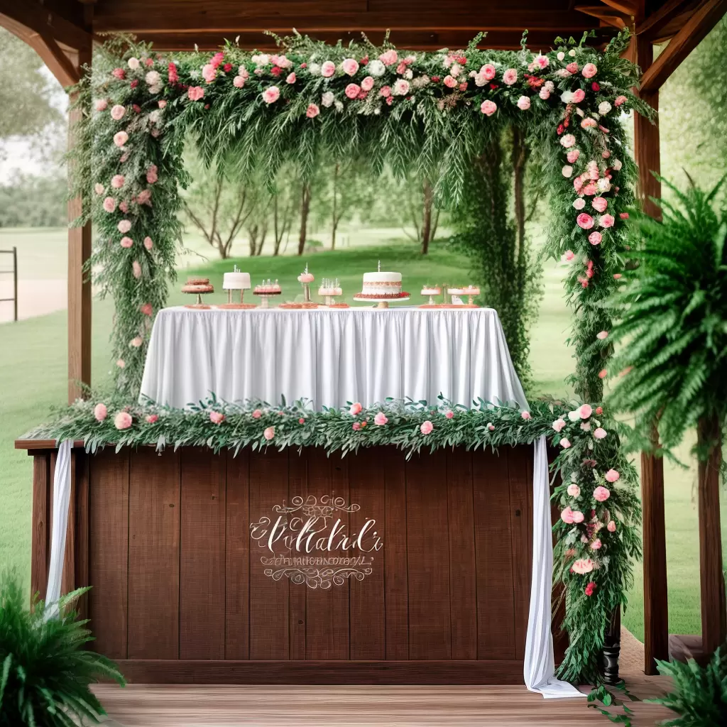 Fotos painel madeira flores casamento doces