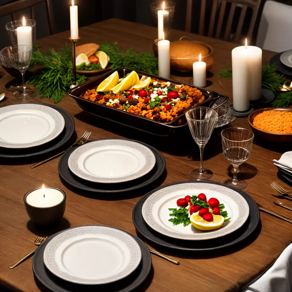 Fotos mesa elegante pratos velas aperitivos Fotos mesa elegante pratos velas aperitivos