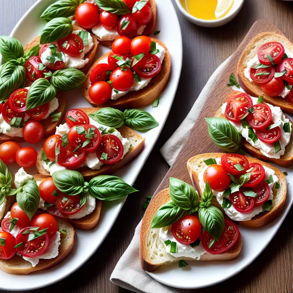 Fotos bruschetta tomate manjericao azeite