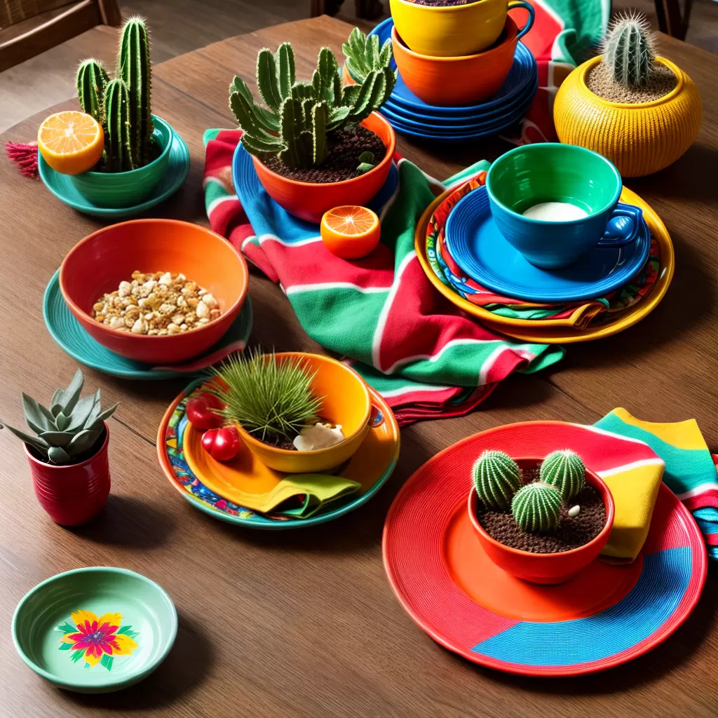 Fotos mesa mexicana colorida cactus sombrero Fotos mesa mexicana colorida cactus sombrero