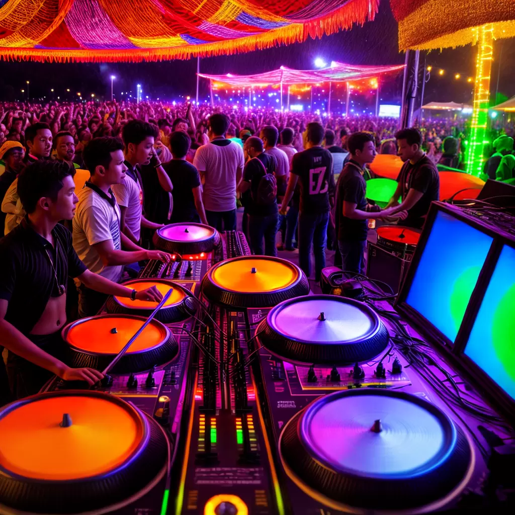 Fotos dj booth luzes multidao musica