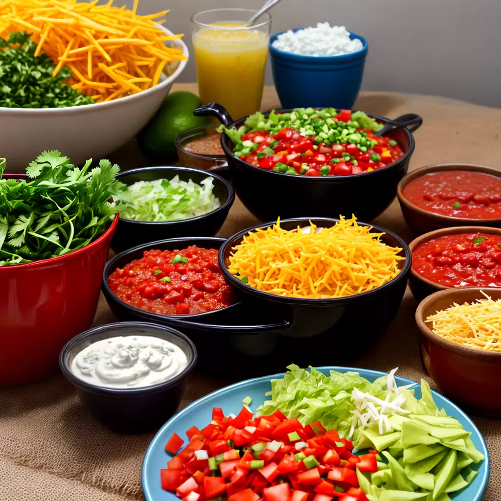 Fotos taco bar colorido margaritas chips salsa