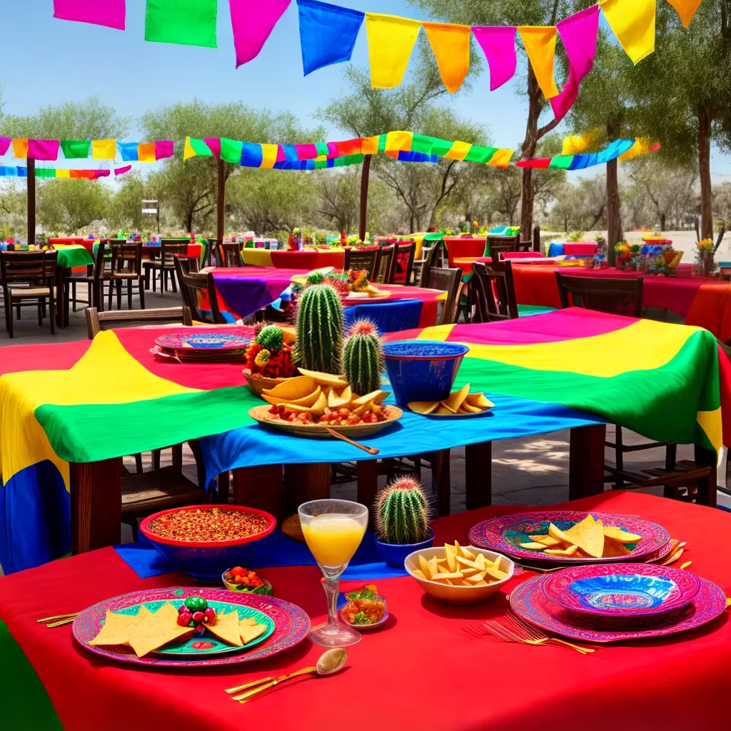 Fotos mesa mexicana serape cactus margaritas