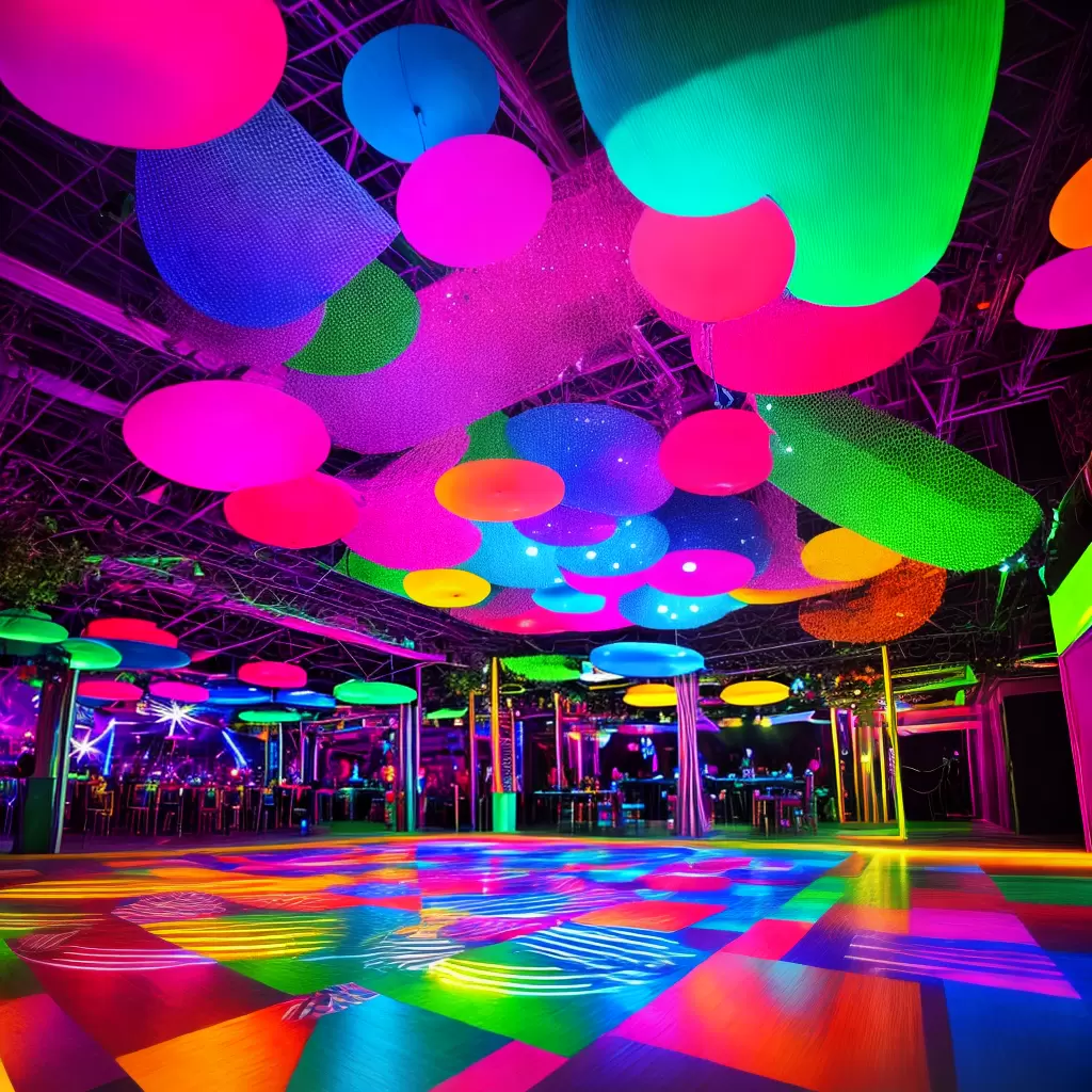 Fotos pista danca colorida disco neon festa