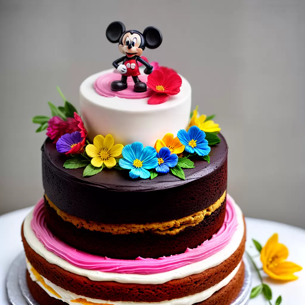 Fotos bolo mickey mouse flores confeitos