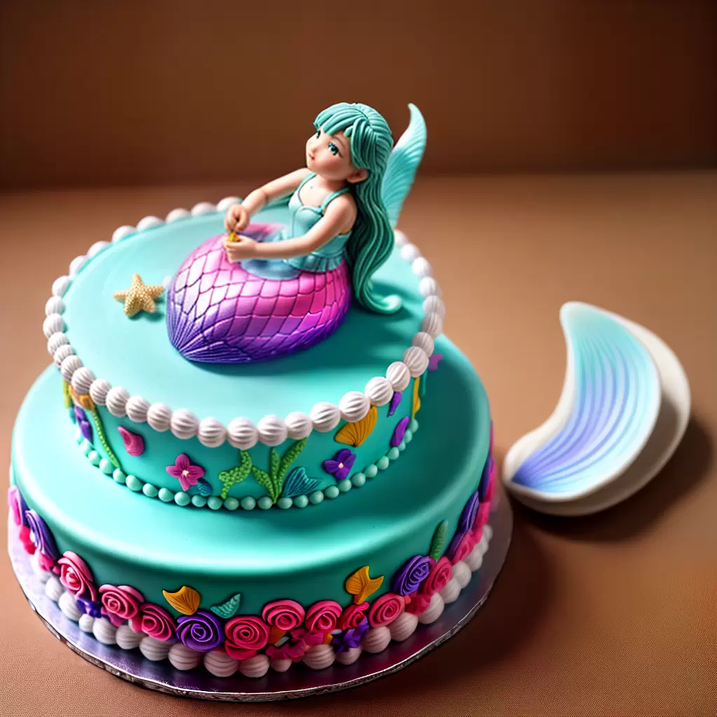 Fotos bolo sereia aniversario fondant ombre
