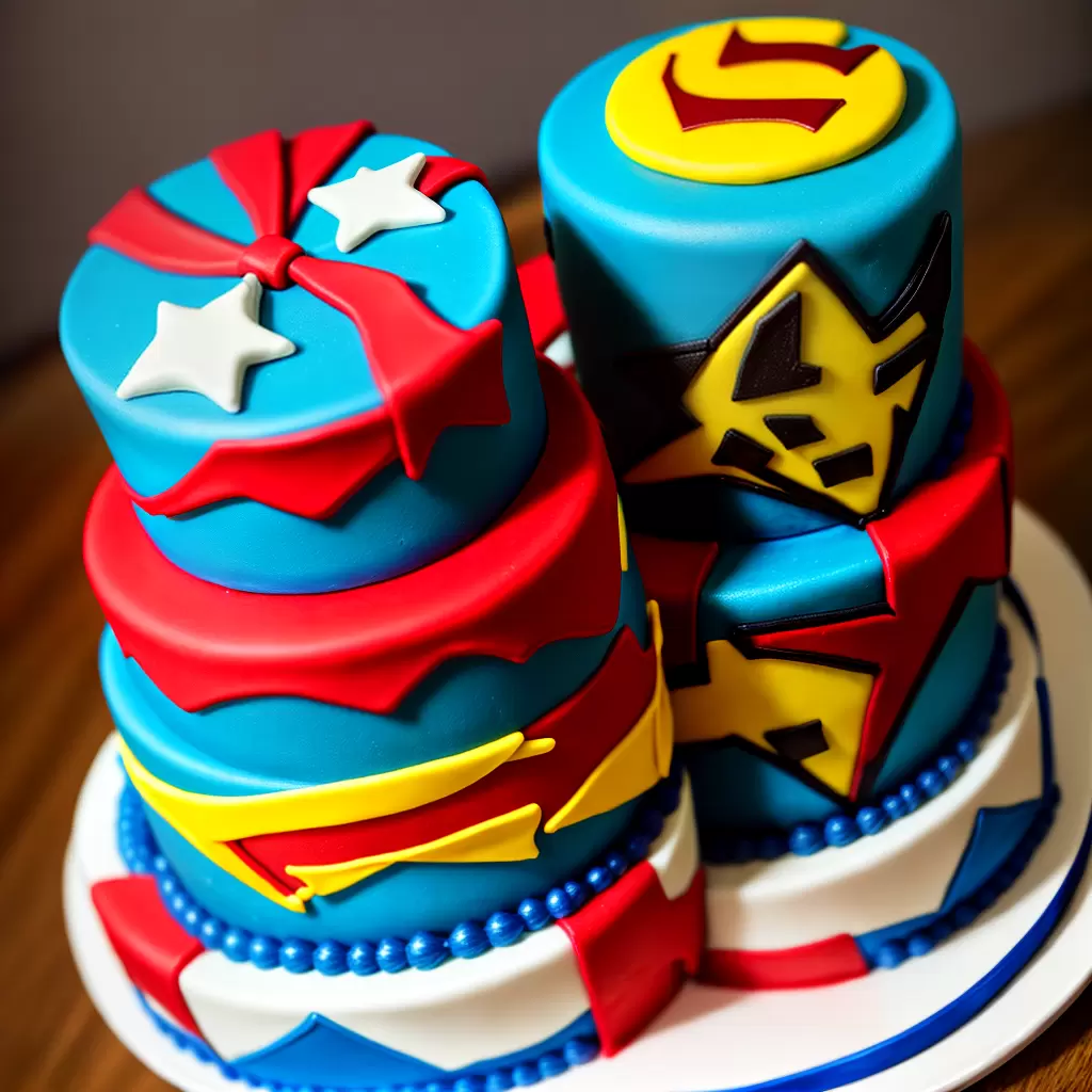Fotos bolo superherois colorido fondant aniversario