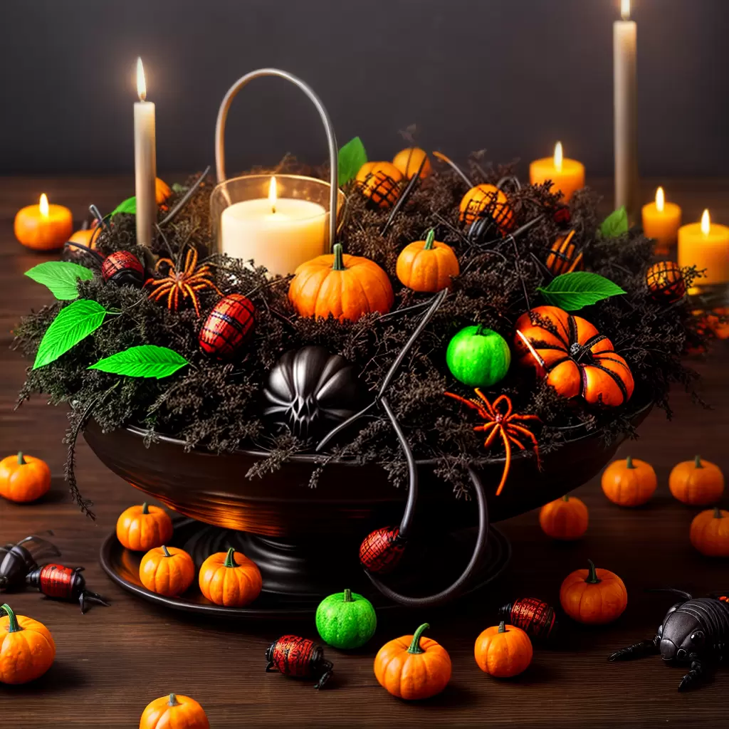 Fotos centro mesa halloween cauldron doces