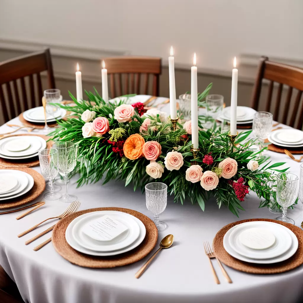 Fotos mesa jantar flores velas noivado