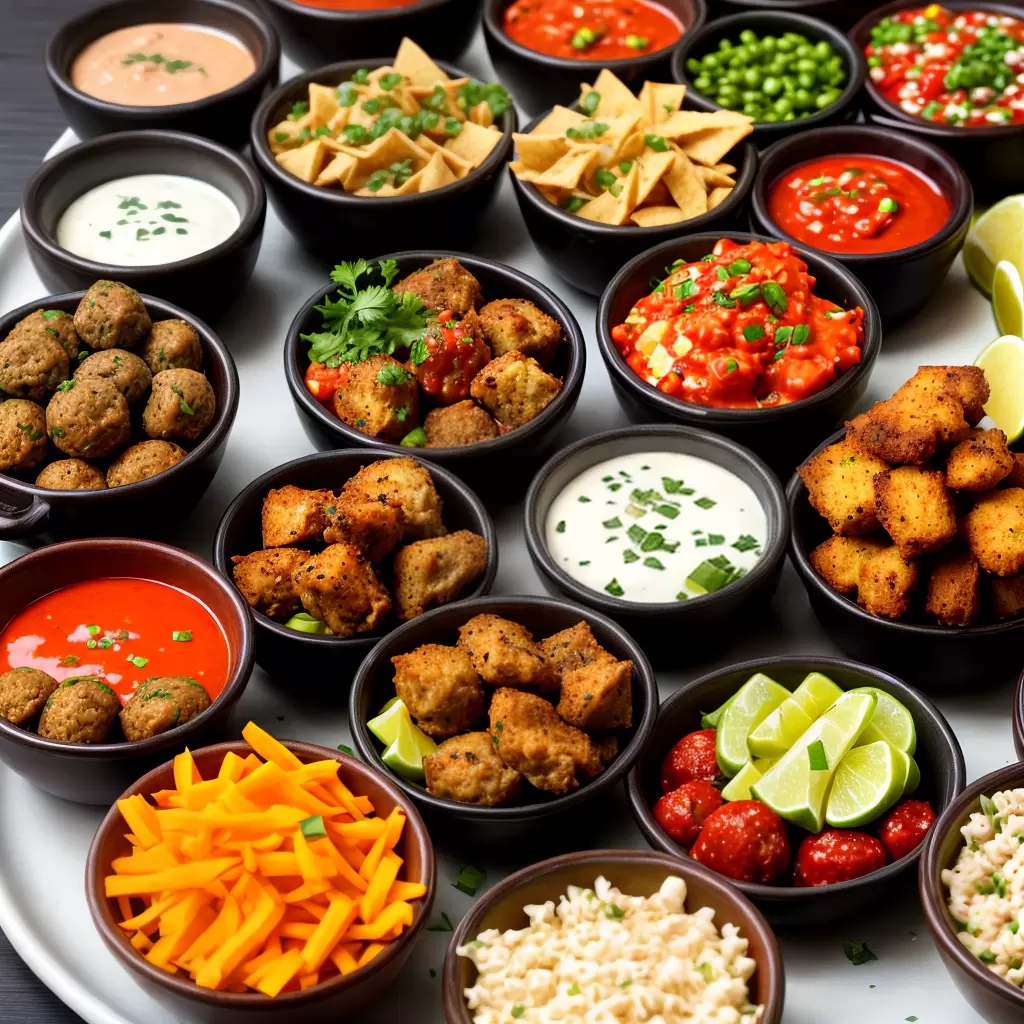 Fotos aperitivos coloridos platters meatballs asa quiche
