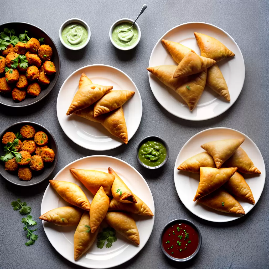 Fotos salgados fritos samosas rolinhos empanadas molho