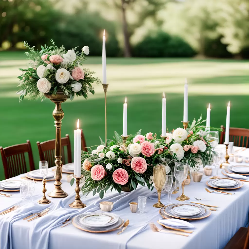 Fotos mesa decorada branca comida fina casamento