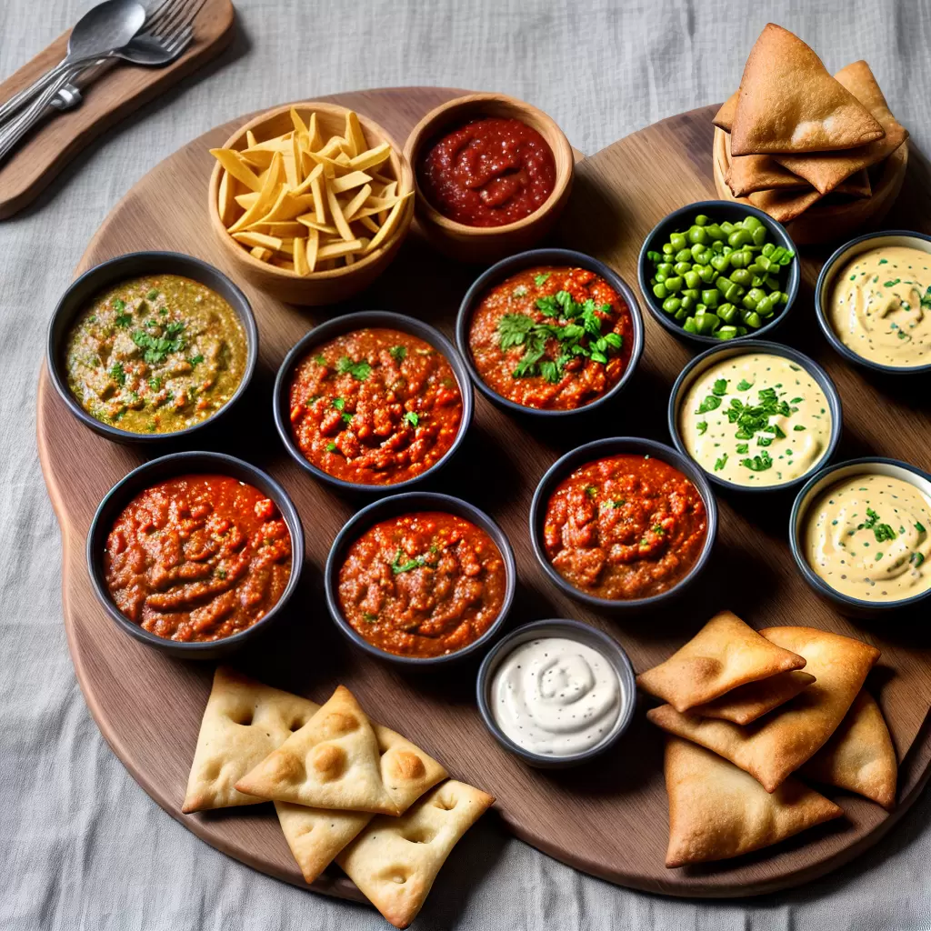 Fotos tabua aperitivos samosas empanadas salsa