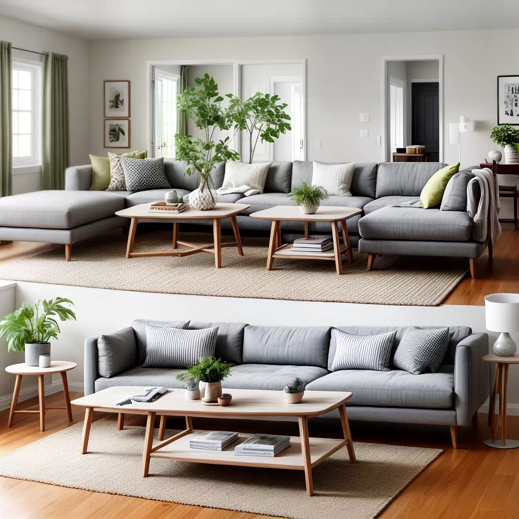 Fotos sala neutra sofa madeira plantas
