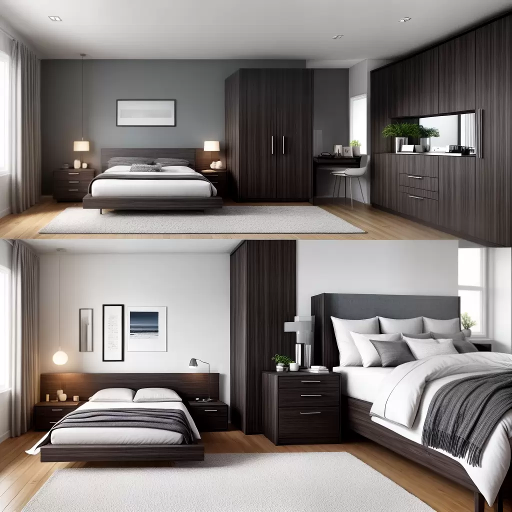 Fotos quarto moderno cama mesa de cabeceira