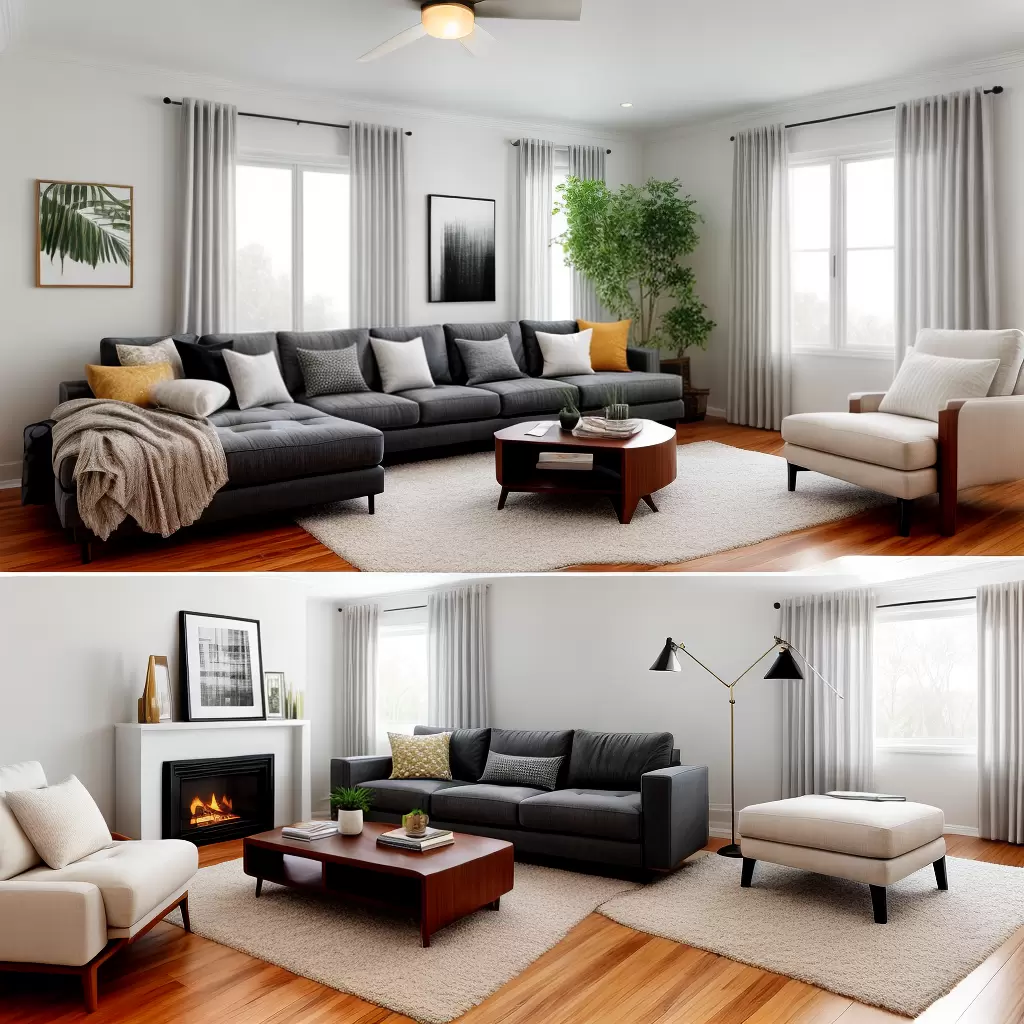 Fotos sala estar moderna sofa madeira cores