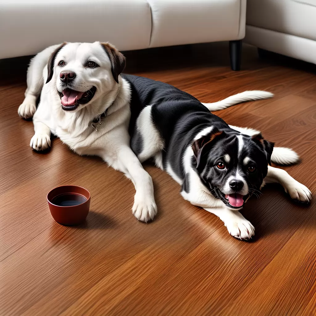 Fotos cachorro piso laminado brinquedo agua