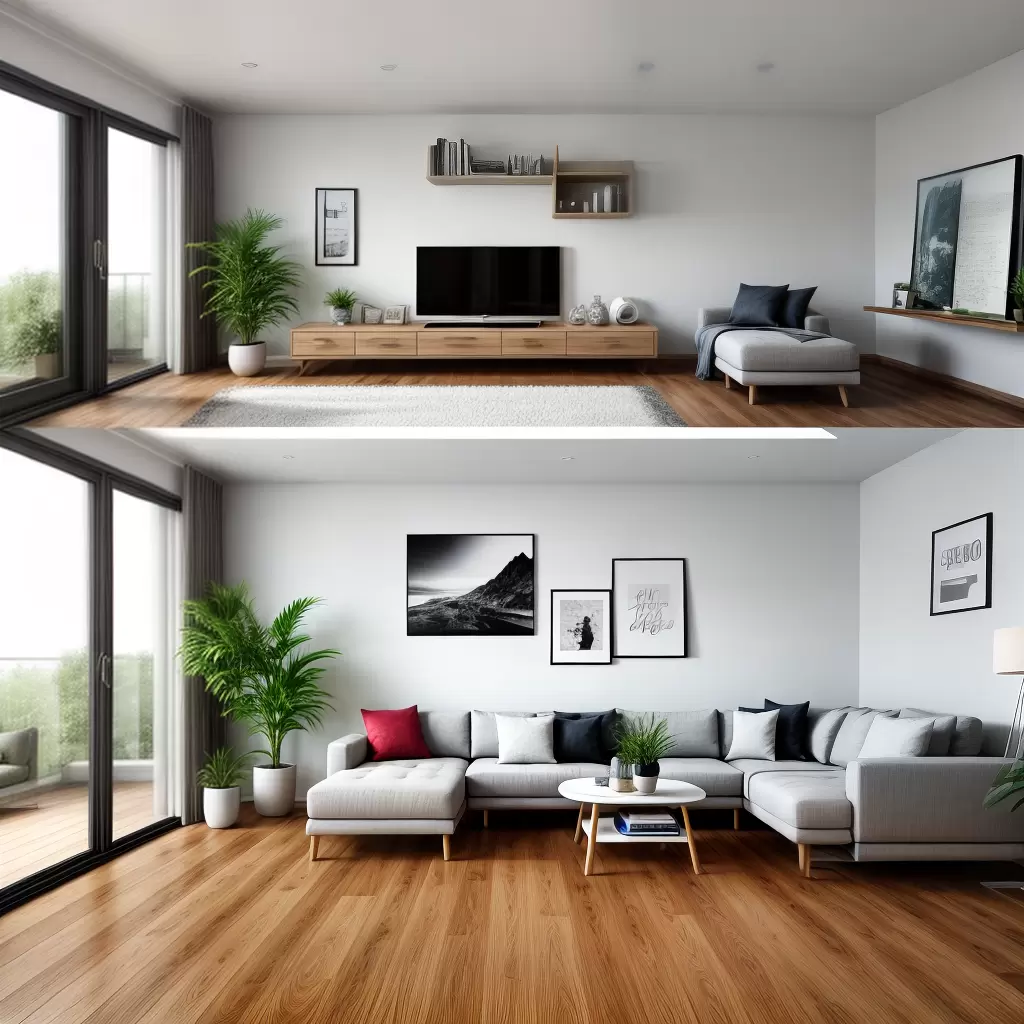 Fotos sala estilo moderno piso laminado ecologico