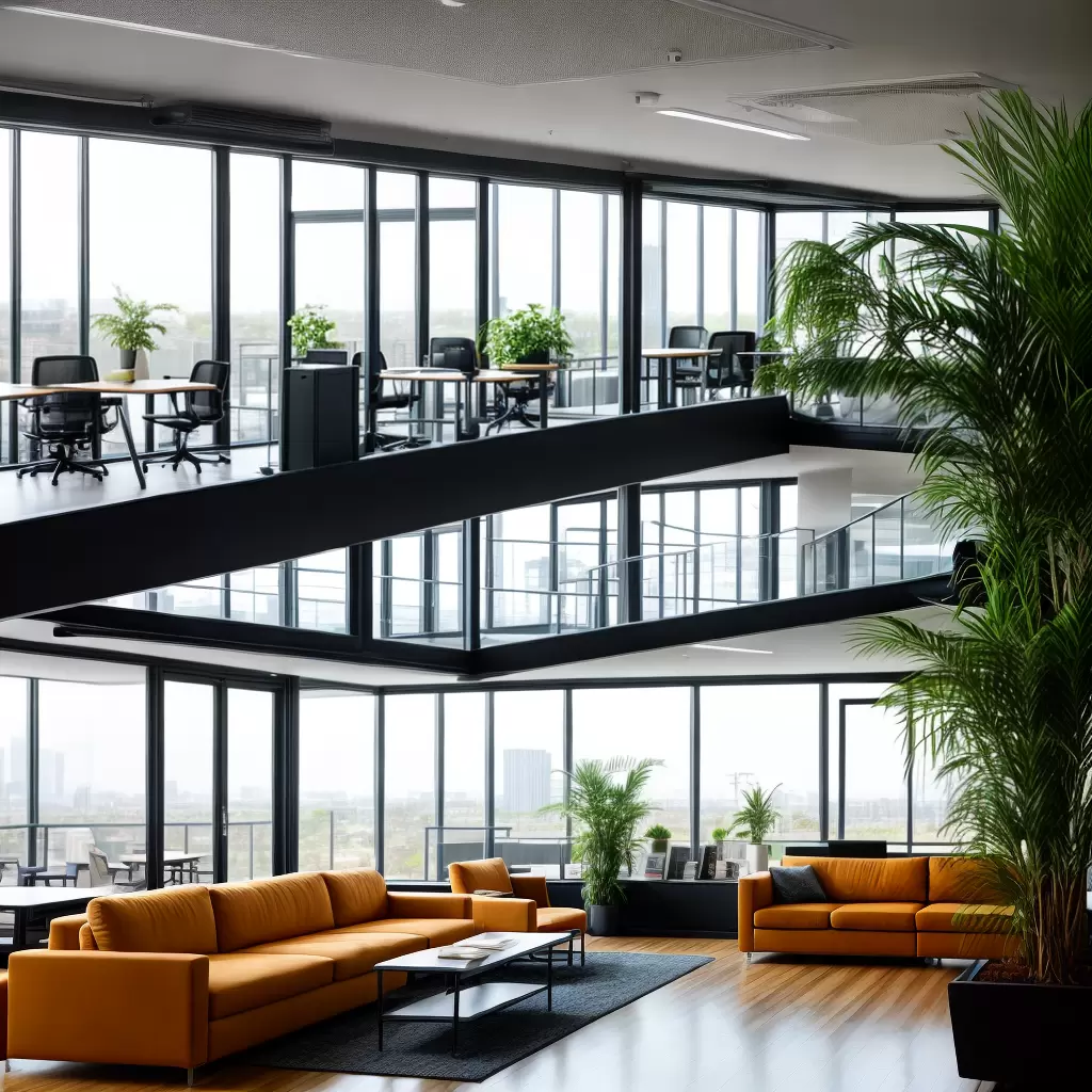 Fotos coworking moderno janelas planta cafe