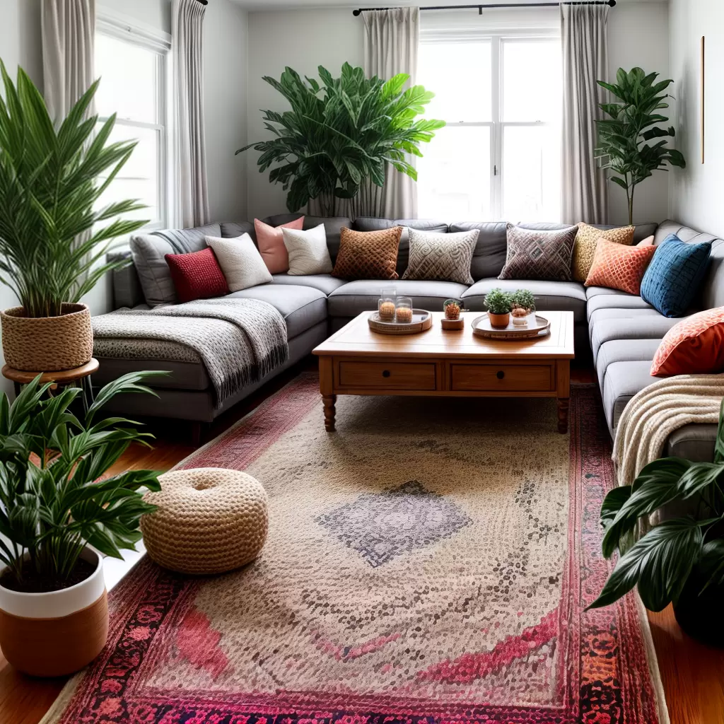Fotos sala estilo boemio plantas luzes
