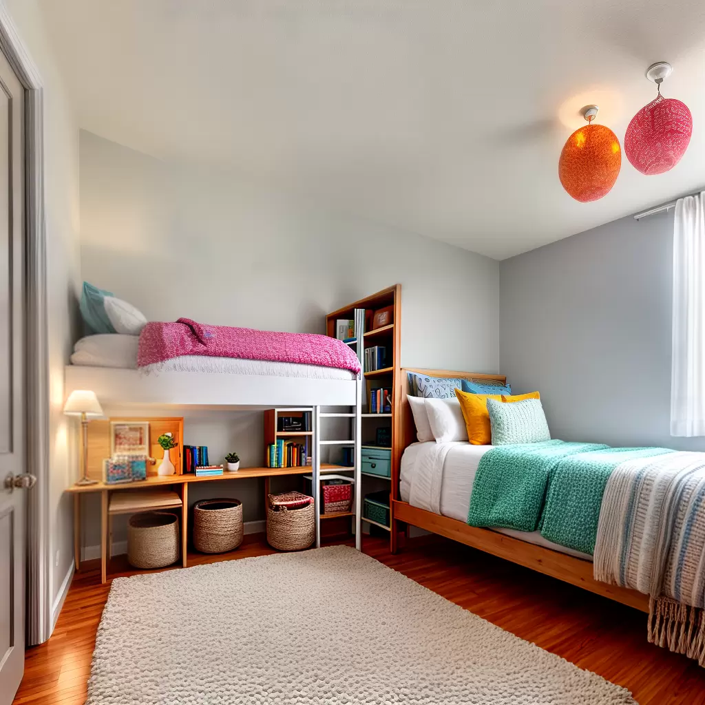 Fotos quarto estudante cama king livros luzes
