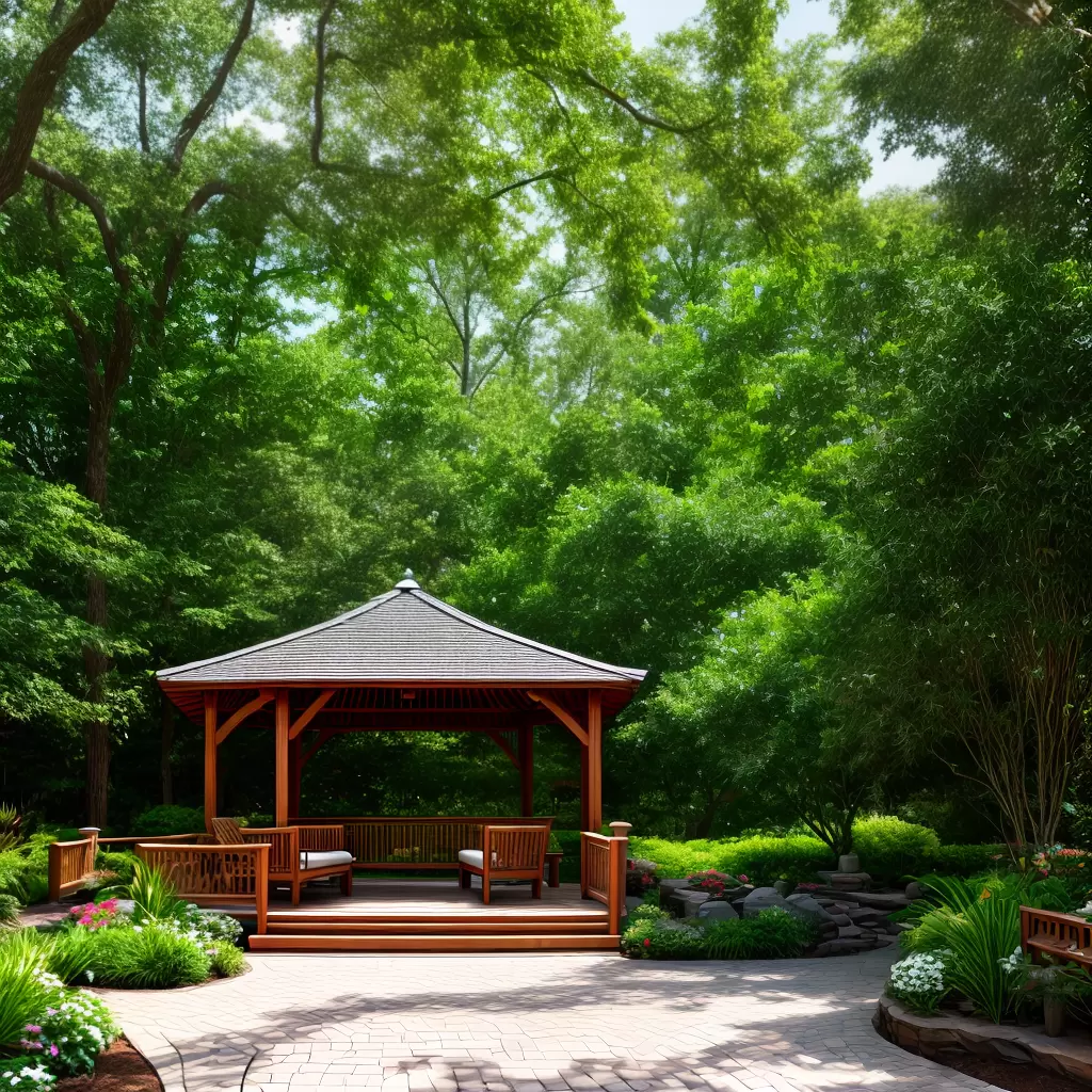 Fotos jardim gazebo luzes verde flor