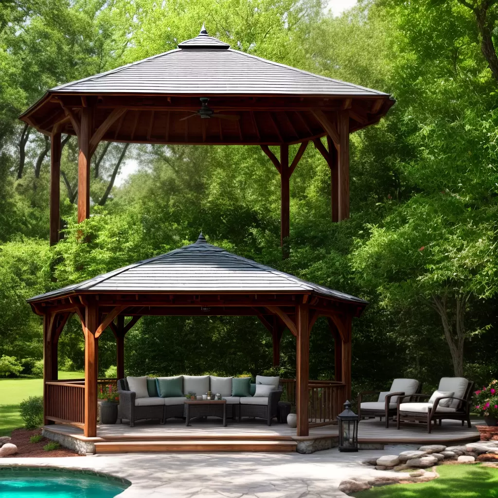Fotos gazebo cortinas natureza retiro ao ar livre