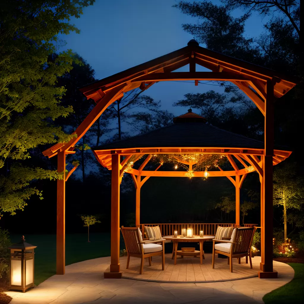 Fotos gazebo luzes convidativo noite Fotos gazebo luzes convidativo noite