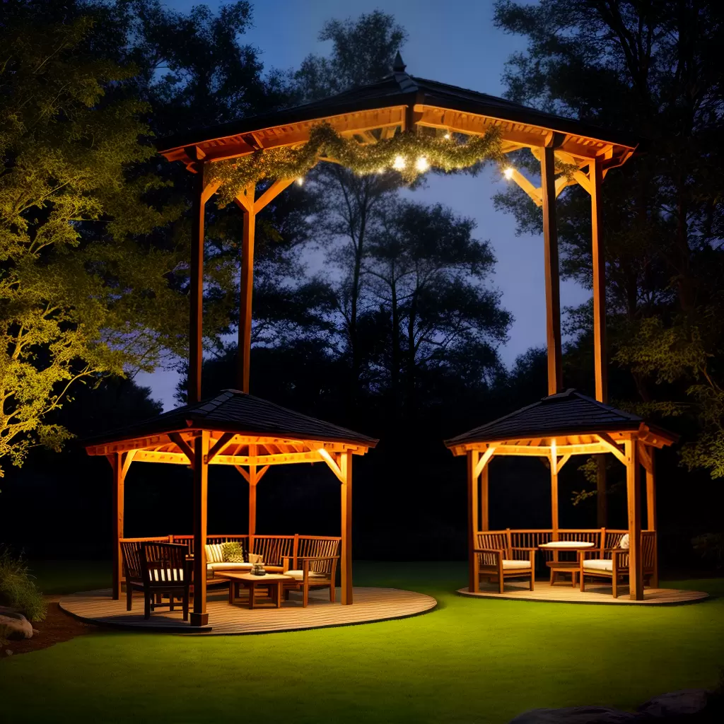 Fotos gazebo luzes noturno intimista Fotos gazebo luzes noturno intimista