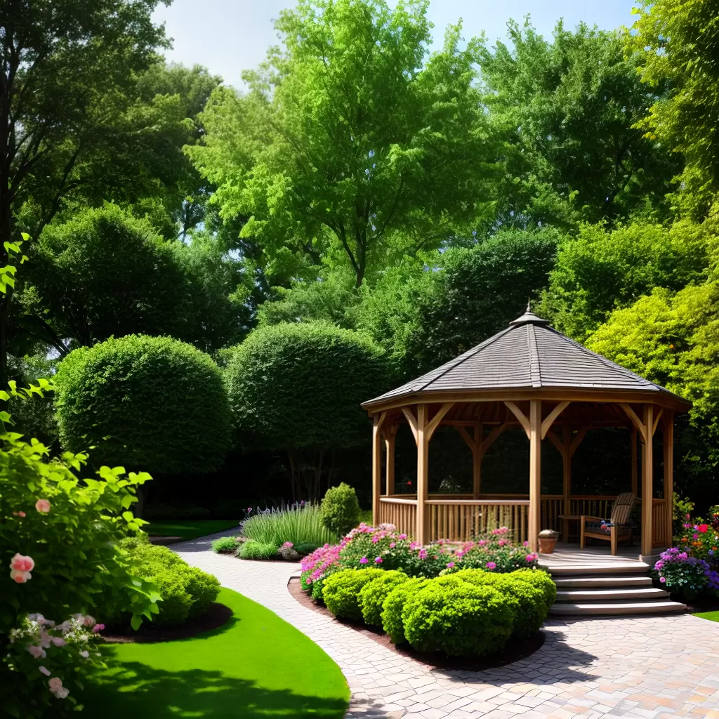 Fotos jardim gazebo natureza luzes conforto