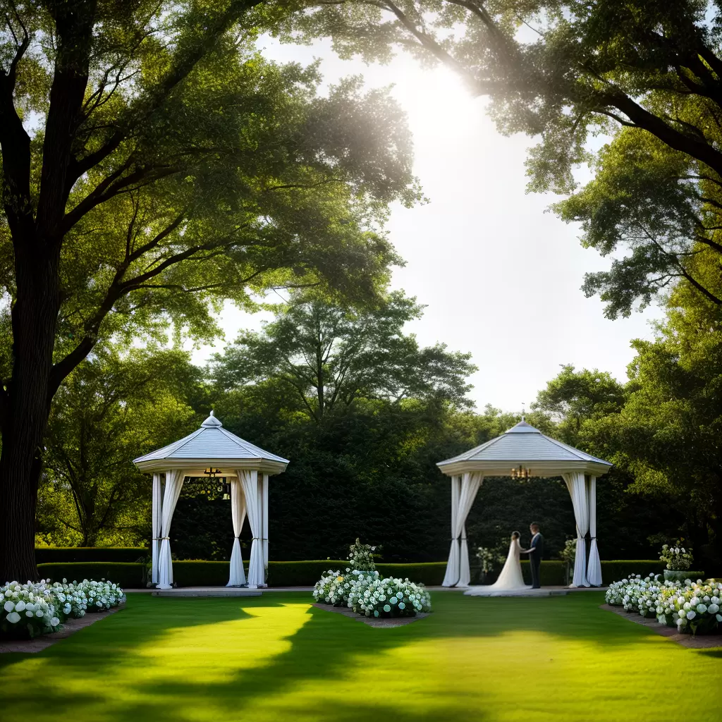 Fotos casamento gazebo campo flores noivos